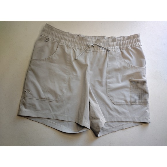 Columbia Pants - Columbia PFG Women's‎ Size Medium Khaki Performance Fishing Shorts Elastic Waist
